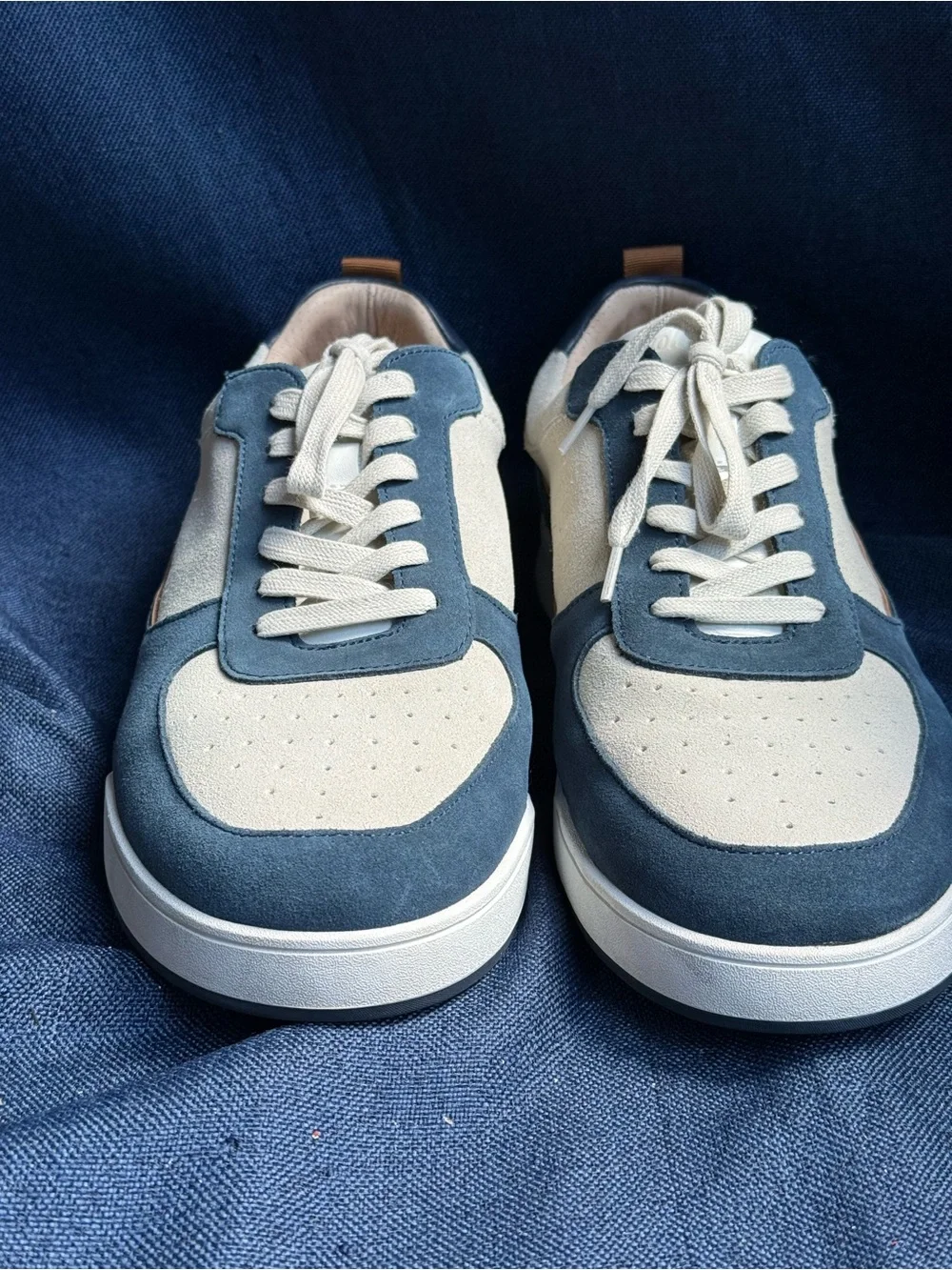 Johnnie-O Topspin Court Navy White Leather Sneakers Men 11.5M 2024